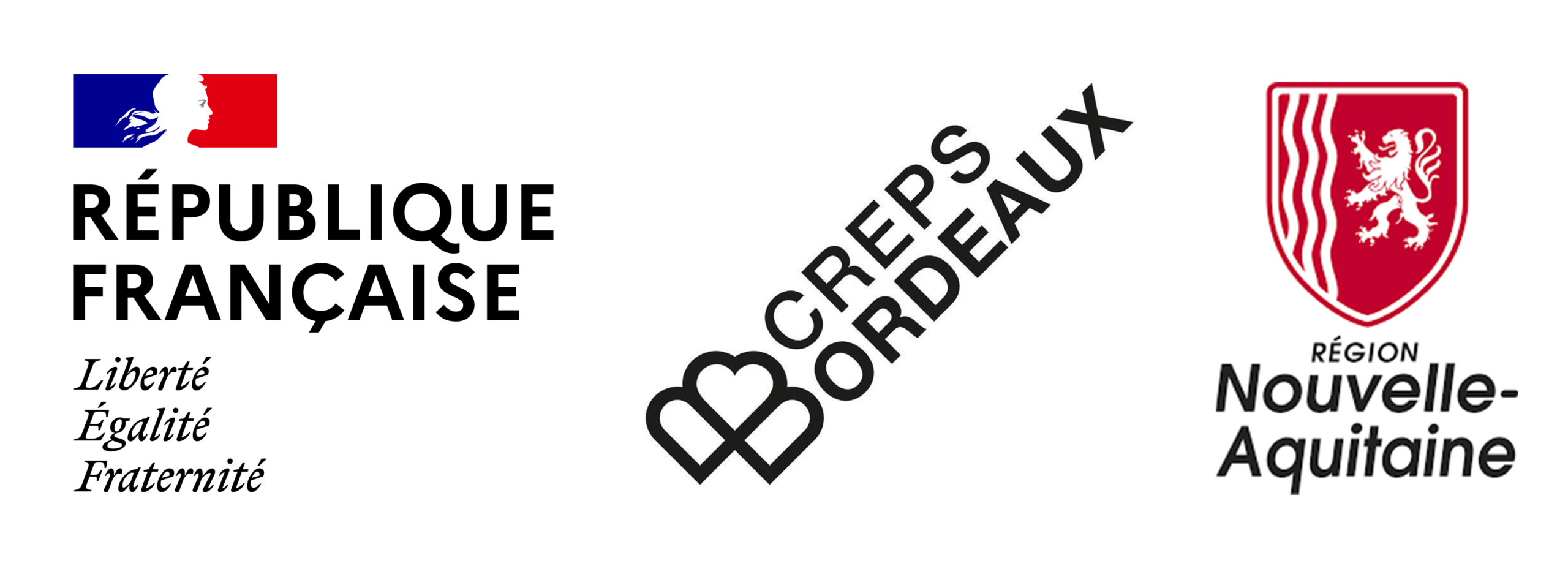 logos-2 logo république Française, creps de bordeaux et Nouvelle aquitaine
