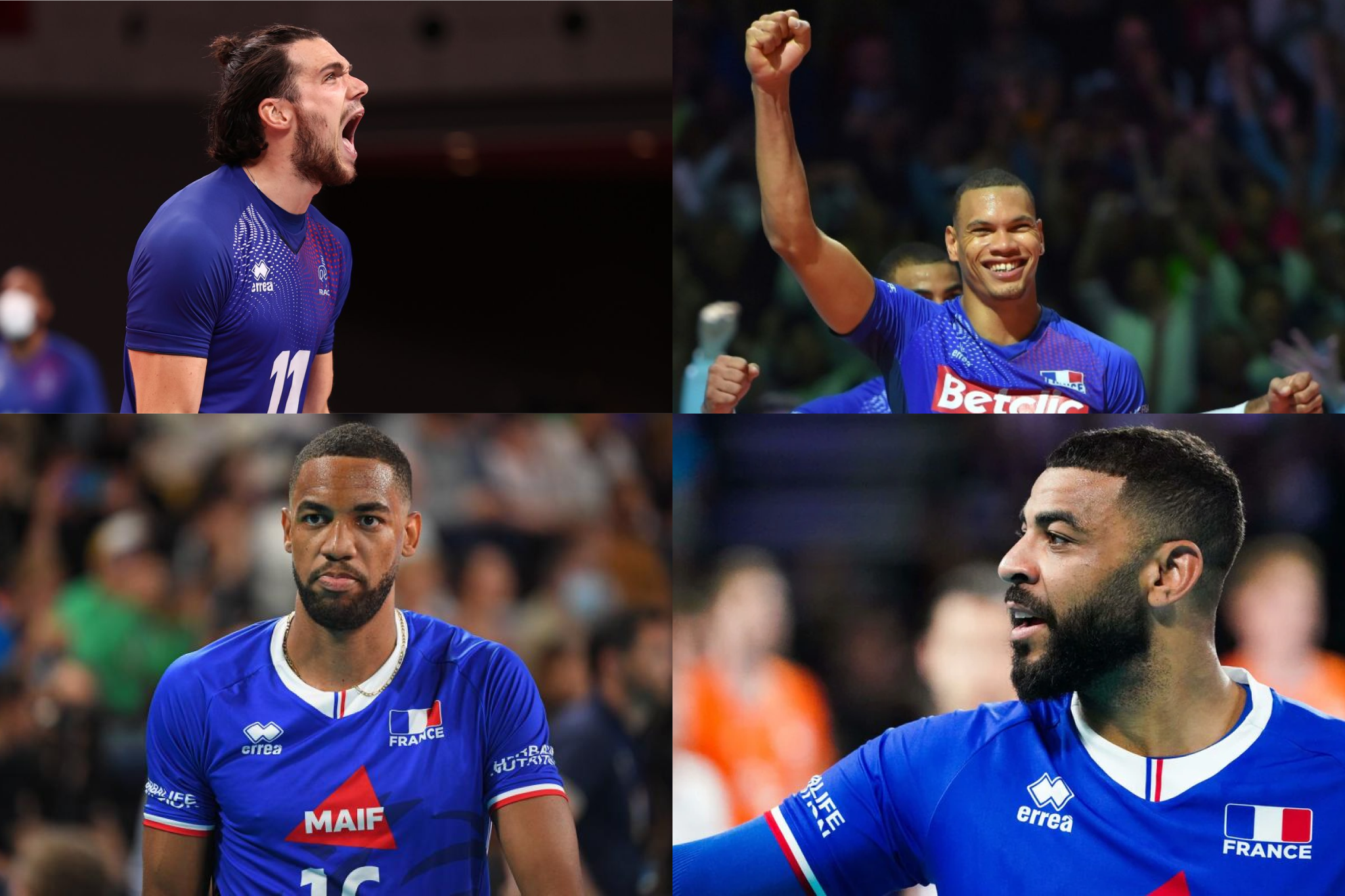 volley-group 4 joueurs de l'équipe de France de volley